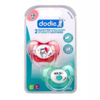 Dodie Duo Physio Sucette Silicone +6mois Coeurs B/2 à TOUCY