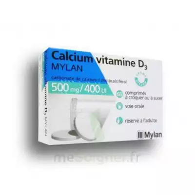 Calcium Vitamine D3 Mylan 500 Mg/400 Ui, Comprimé à Sucer Ou à Croquer à TOUCY