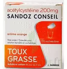Acetylcysteine Sandoz Conseil 200 Mg Glé Solution Buvable En Sachet-dose 20sach/1g à TOUCY